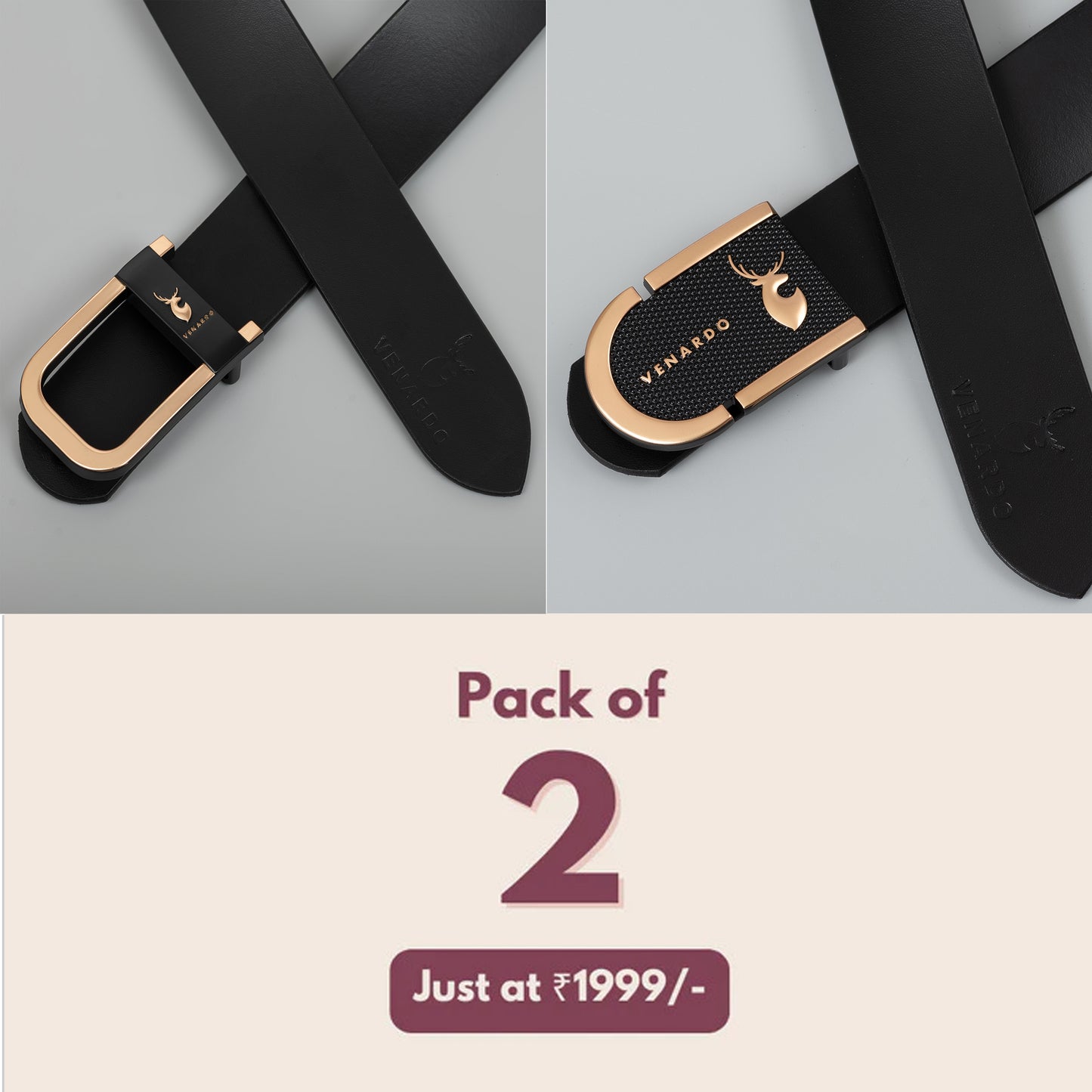Pack of 2 - Hitops and ZurkiI Black Leather-Belt