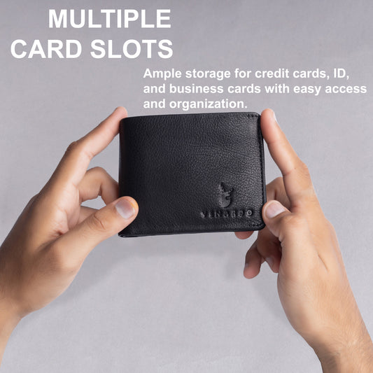 Michael MEN'S BLACK LEATHER WALLET