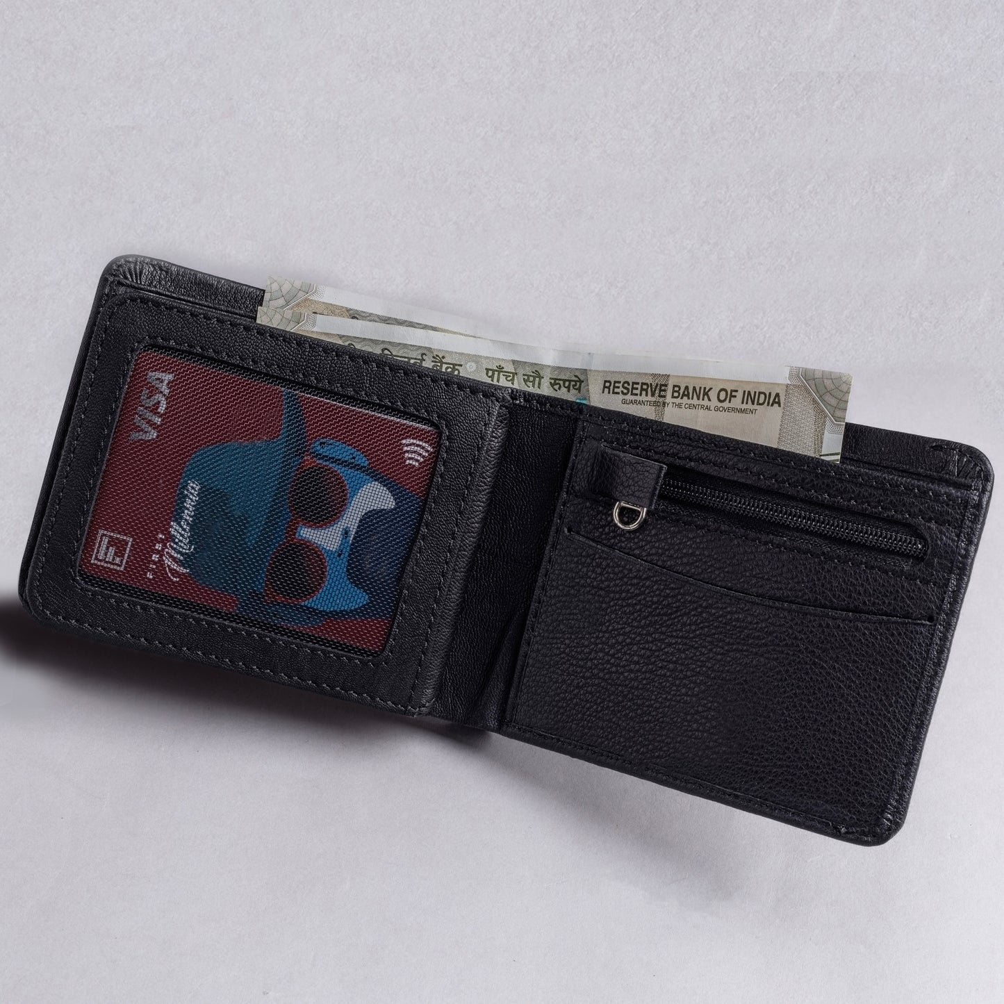 Michael MEN'S BLACK LEATHER WALLET