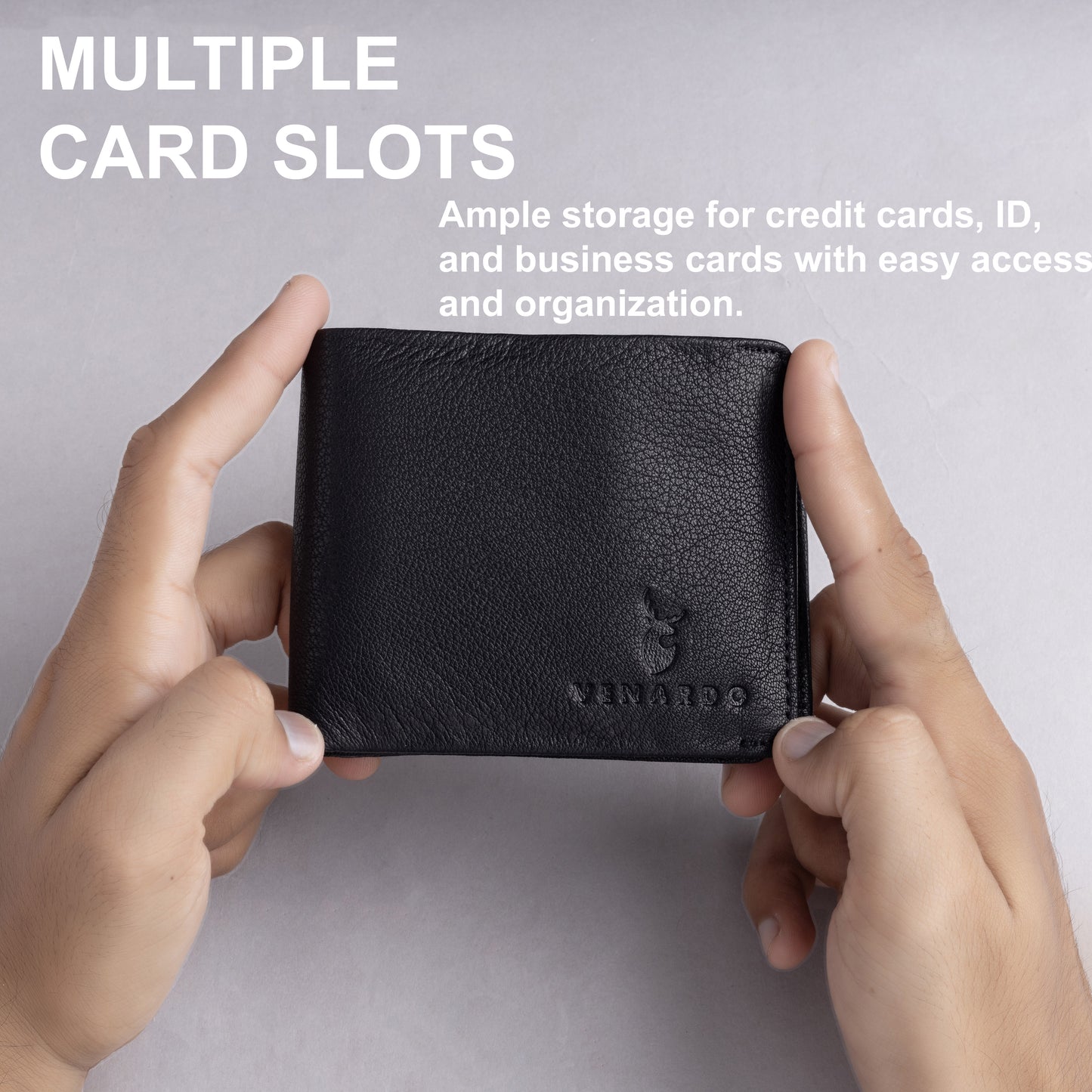 Matt MEN'S BLACK LEATHER WALLET