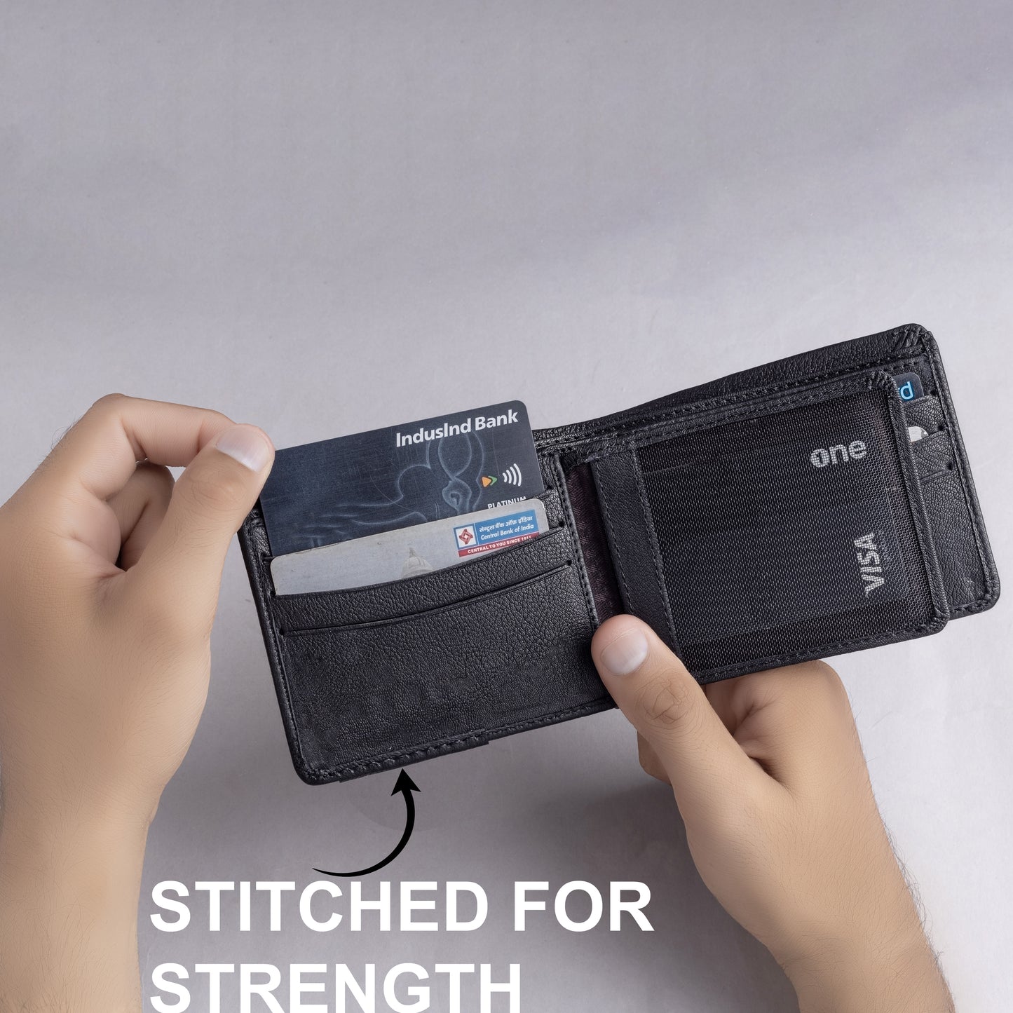 Matt MEN'S BLACK LEATHER WALLET