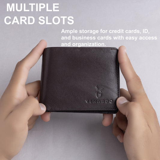 Hugh MEN'S BROWN LEATHER WALLET