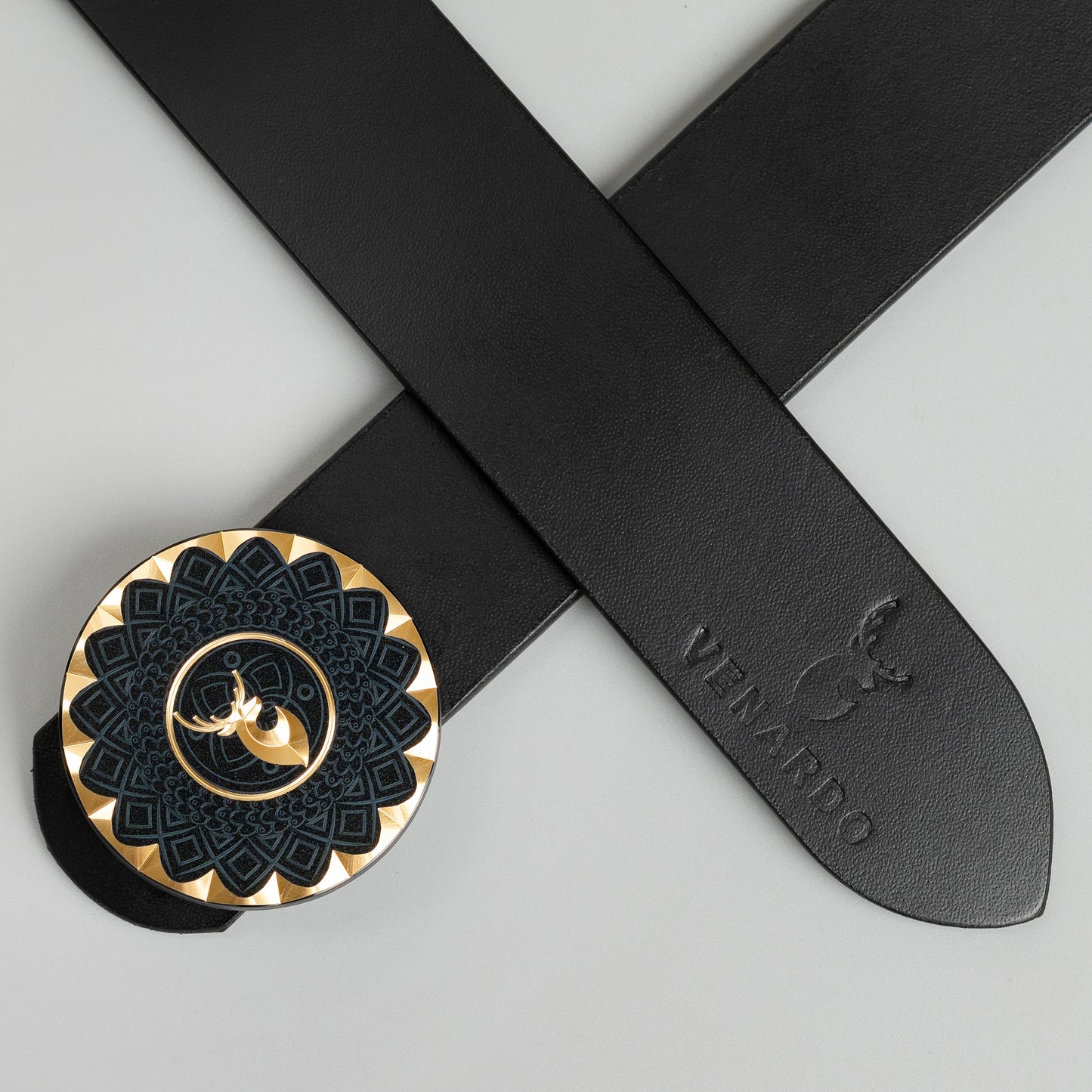 Sky MEN'S BLACK LEATHER BELT FOR MEN