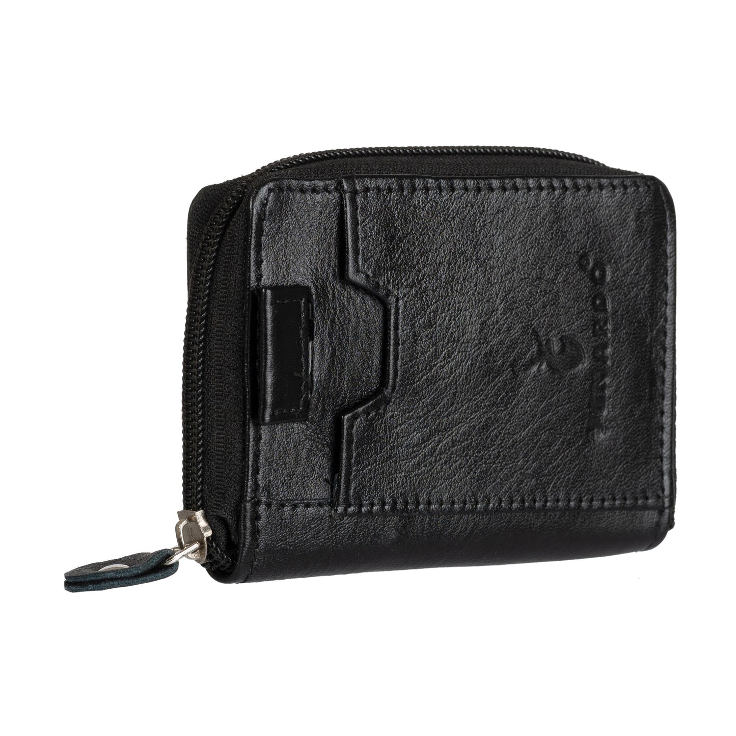 Men & Women Casual Black Genuine Leather Card Holder (10 Card Slots)
