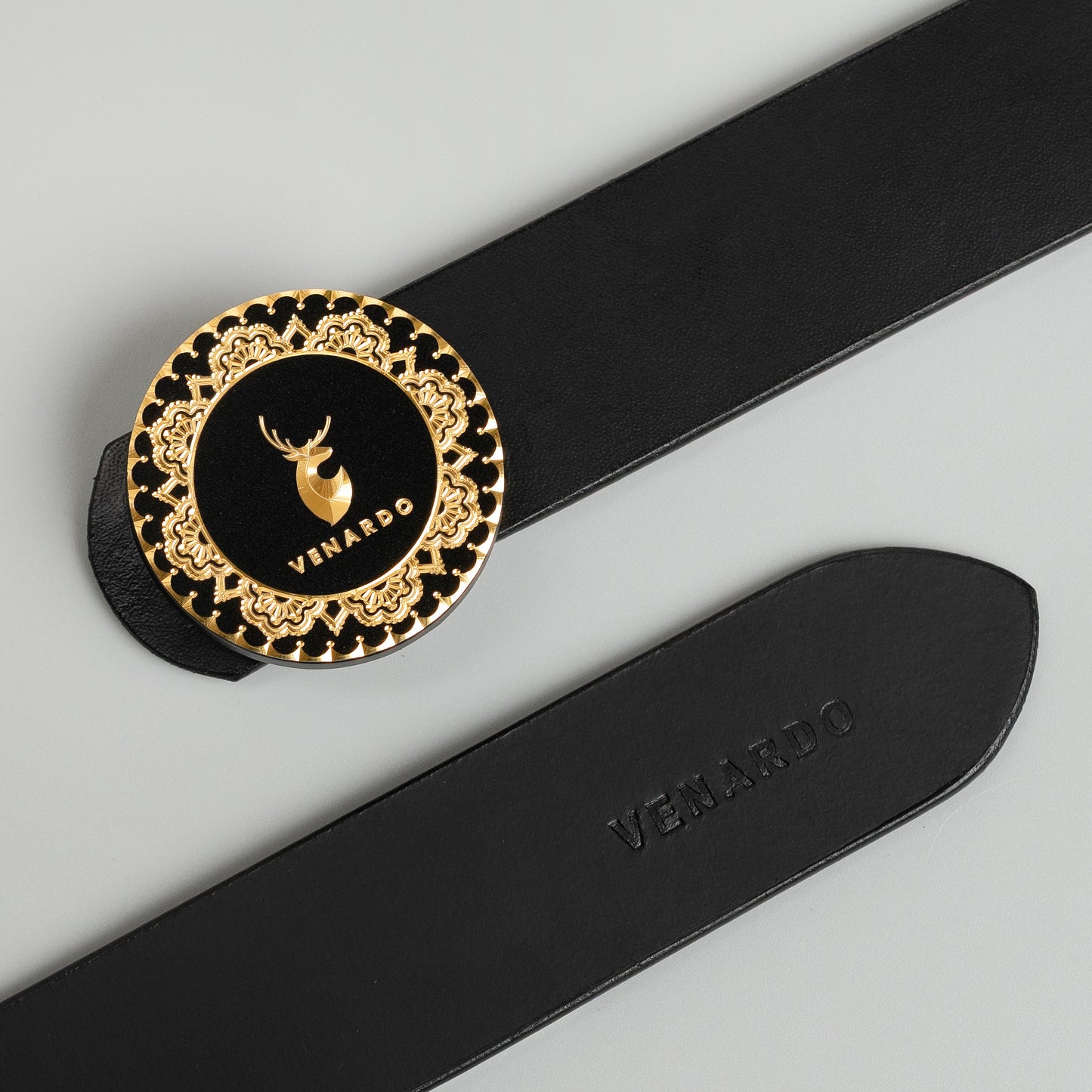 Mark MEN'S BLACK LEATHER BELT FOR MEN