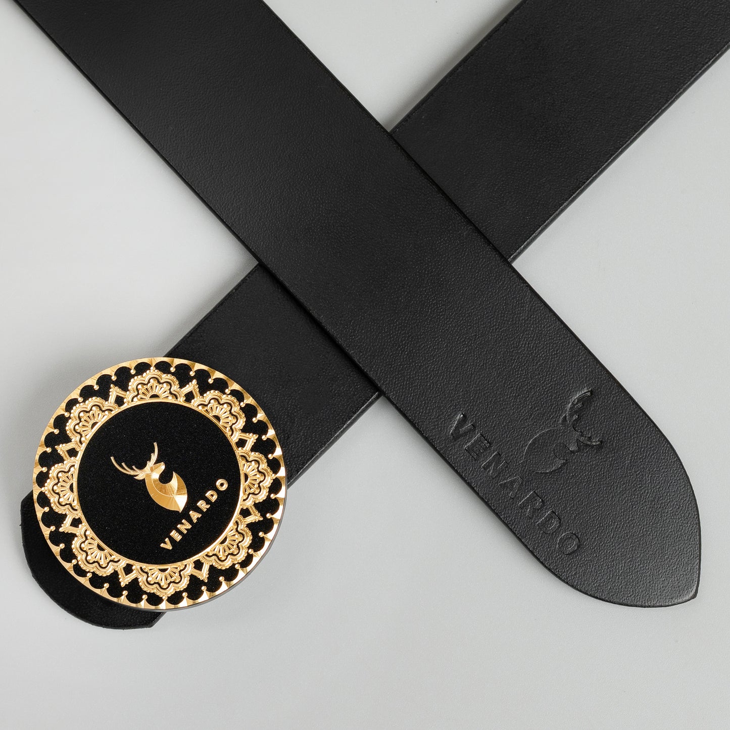 Mark MEN'S BLACK LEATHER BELT FOR MEN
