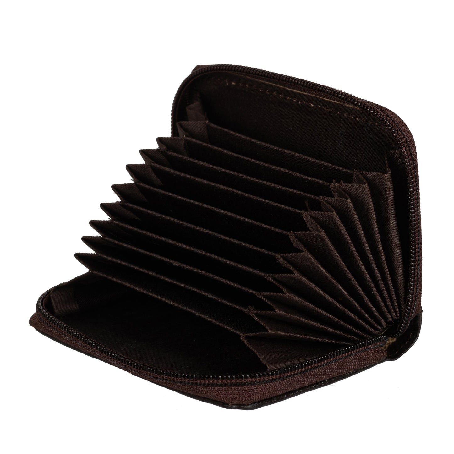 Men & Women Casual Black Genuine Leather Card Holder (10 Card Slots)