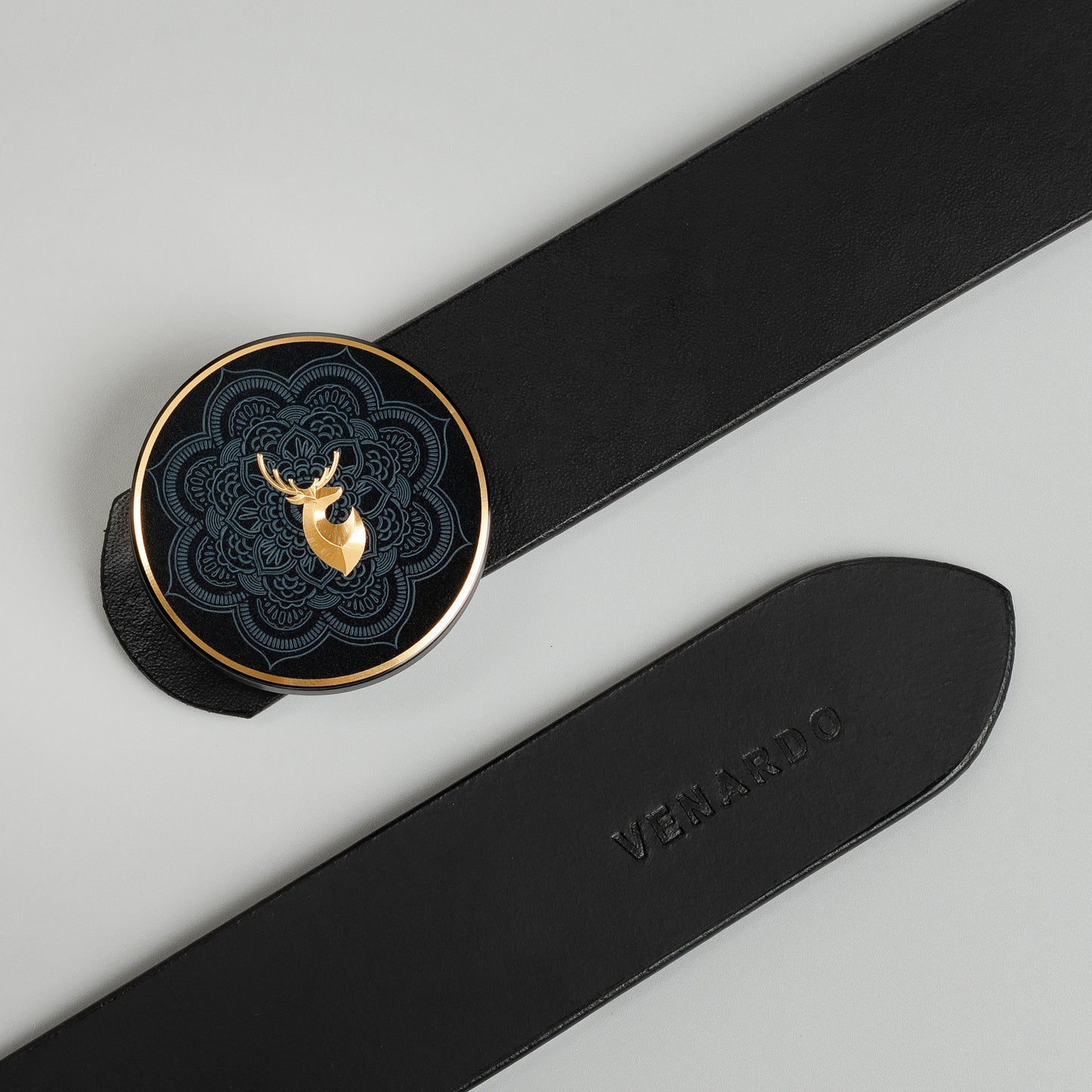 Frank MEN'S BLACK LEATHER BELT FOR MEN