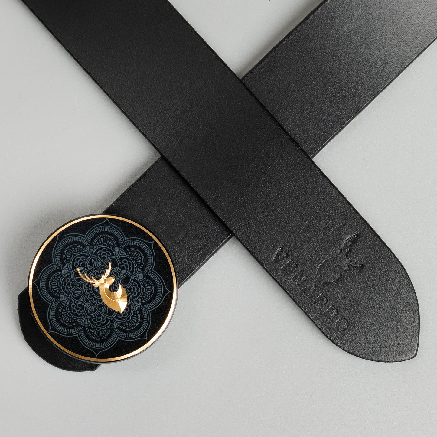 Frank MEN'S BLACK LEATHER BELT FOR MEN