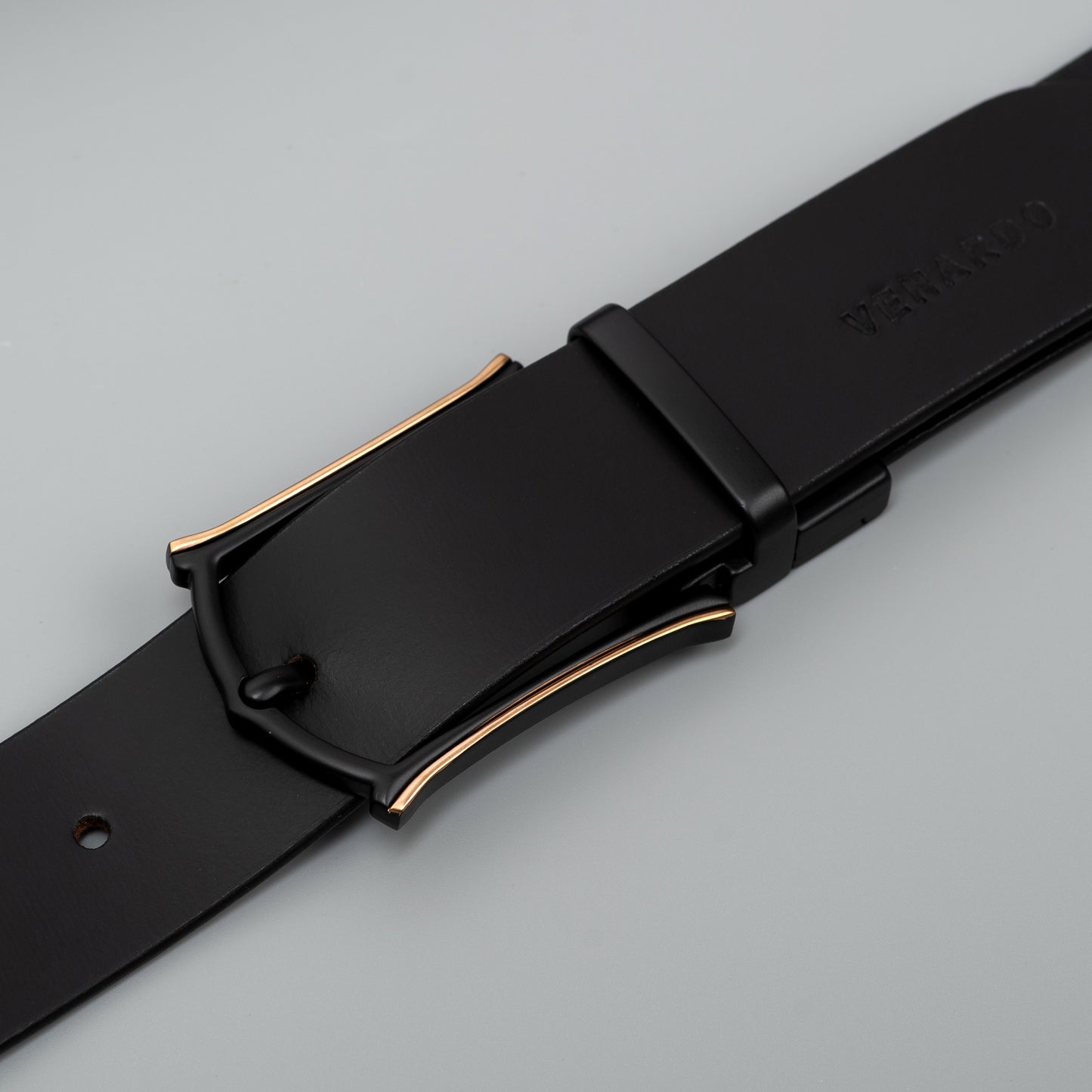 Men Vactori Formal Matt black Buckle Genuine Leather Belt