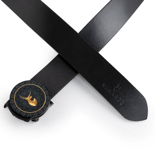 Harrison Black Leather Autolock No Hole Belt