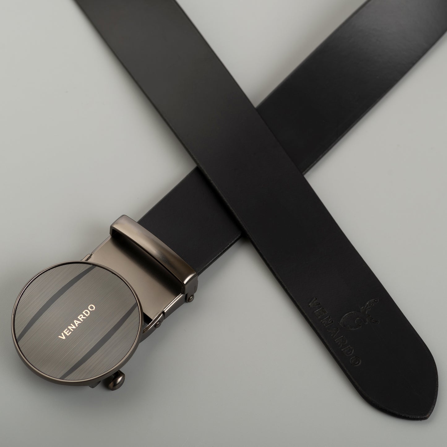Venardo WINTAX Genuine Leather Autolock Belt for Men - Perfect for Formal and Casual Wear - Adjustable WITH FREE CARD HOLDER WALLET