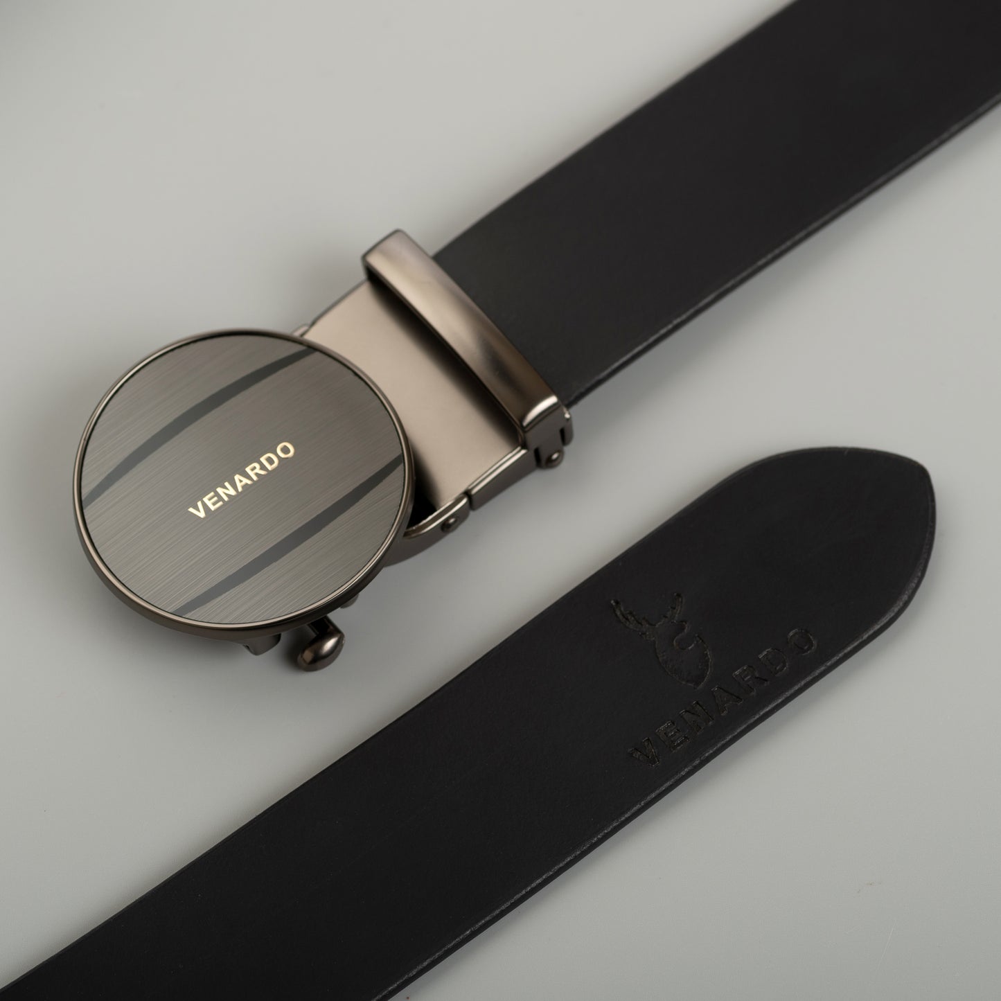 Venardo WINTAX Genuine Leather Autolock Belt for Men - Perfect for Formal and Casual Wear - Adjustable WITH FREE CARD HOLDER WALLET