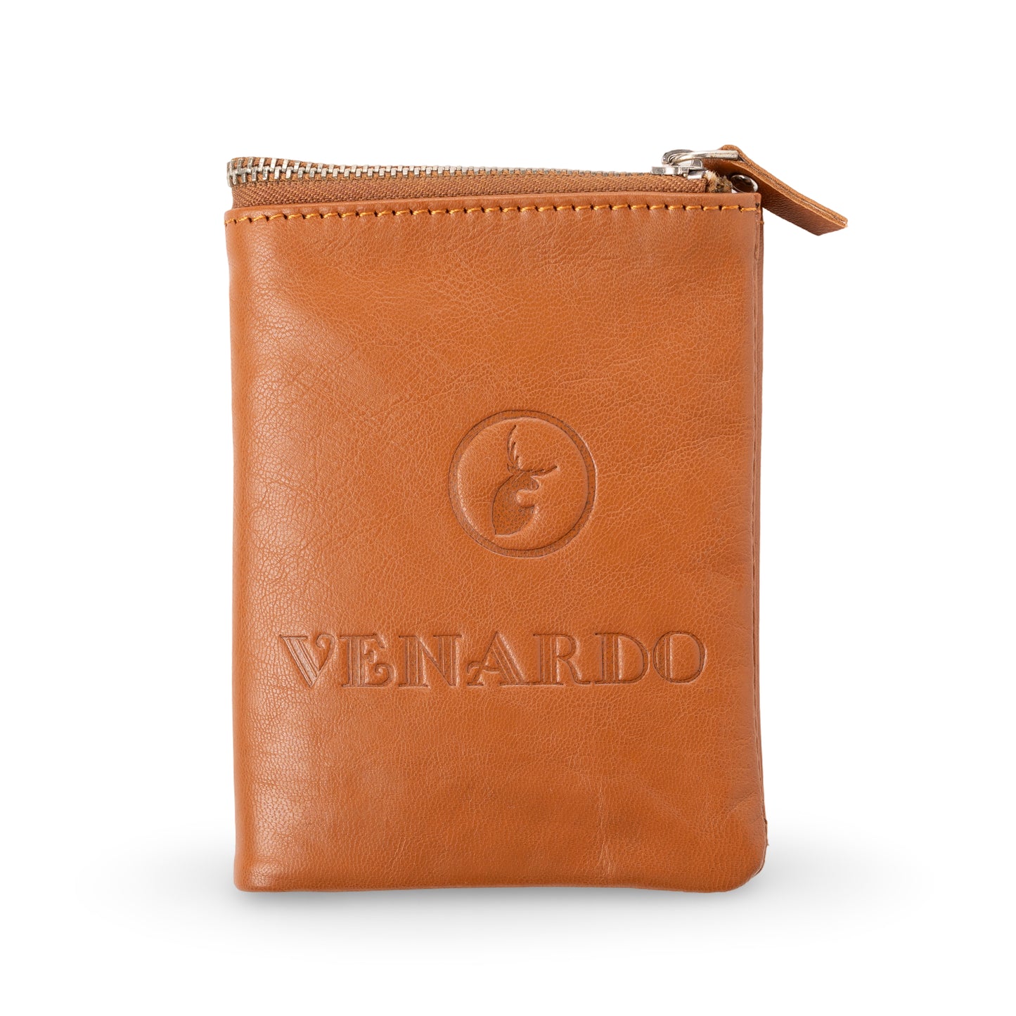 Even Bi-Fold Pattern Men's Leather Tan Wallet