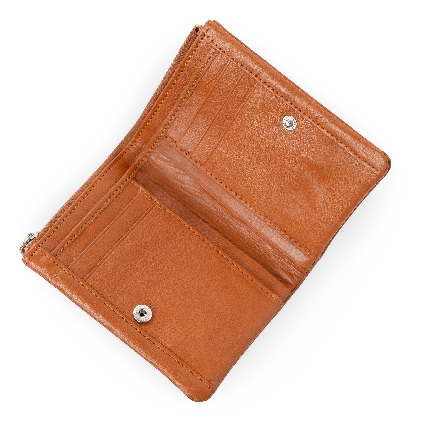 Even Bi-Fold Pattern Men's Leather Tan Wallet