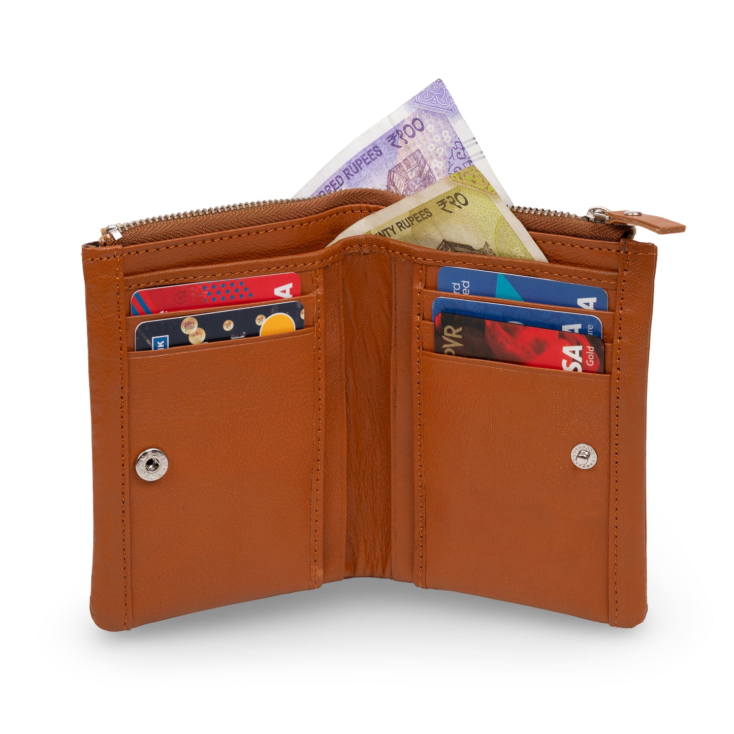 Even Bi-Fold Pattern Men's Leather Tan Wallet
