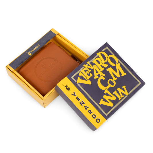 Xipo Pattern Men's Leather Tan Wallet