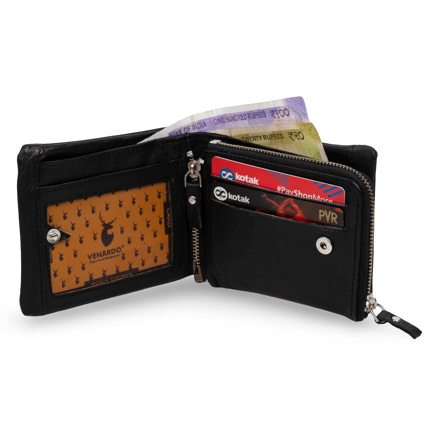 Xipo Pattern Men's Leather Black Wallet