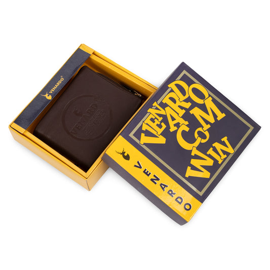 Xipo Pattern Men's Leather Brown Wallet
