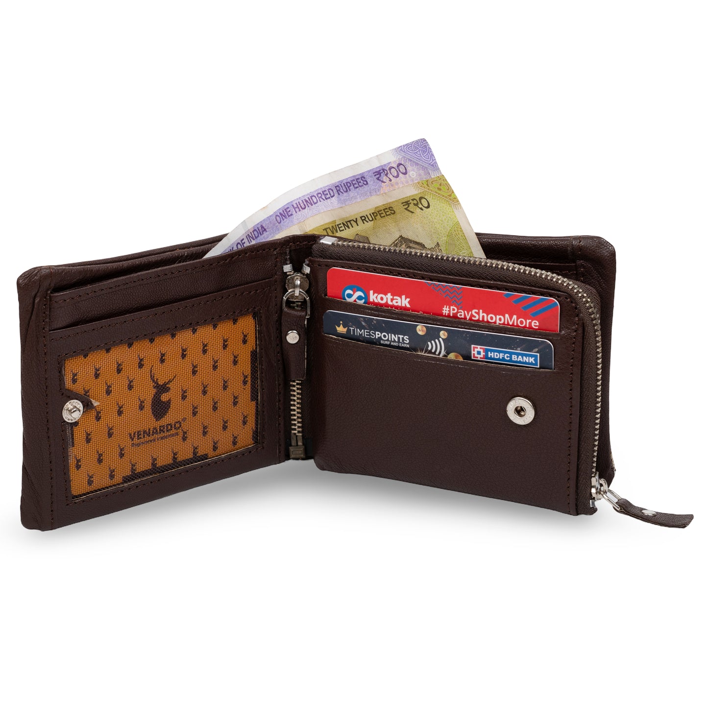 Xipo Pattern Men's Leather Brown Wallet