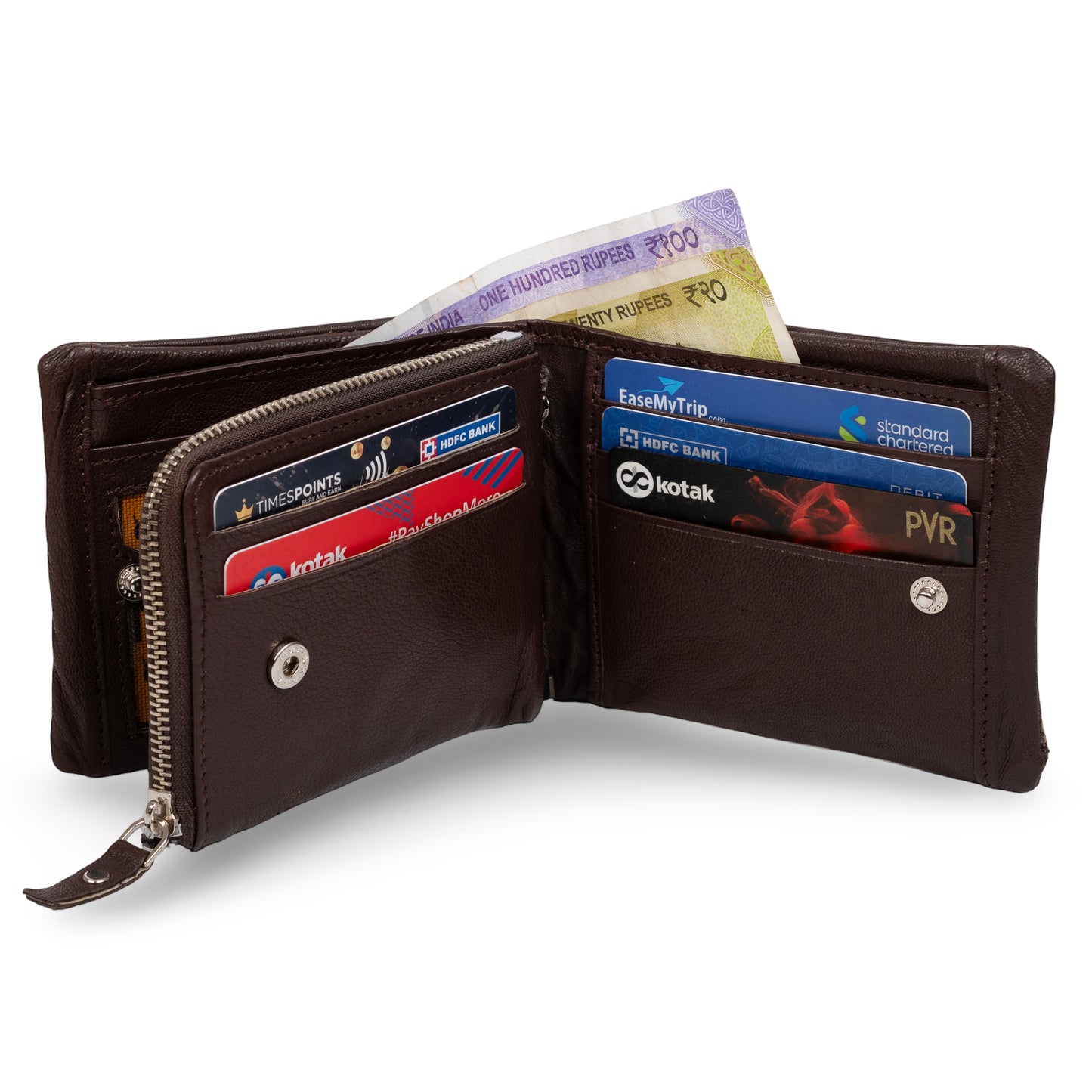Xipo Pattern Men's Leather Brown Wallet