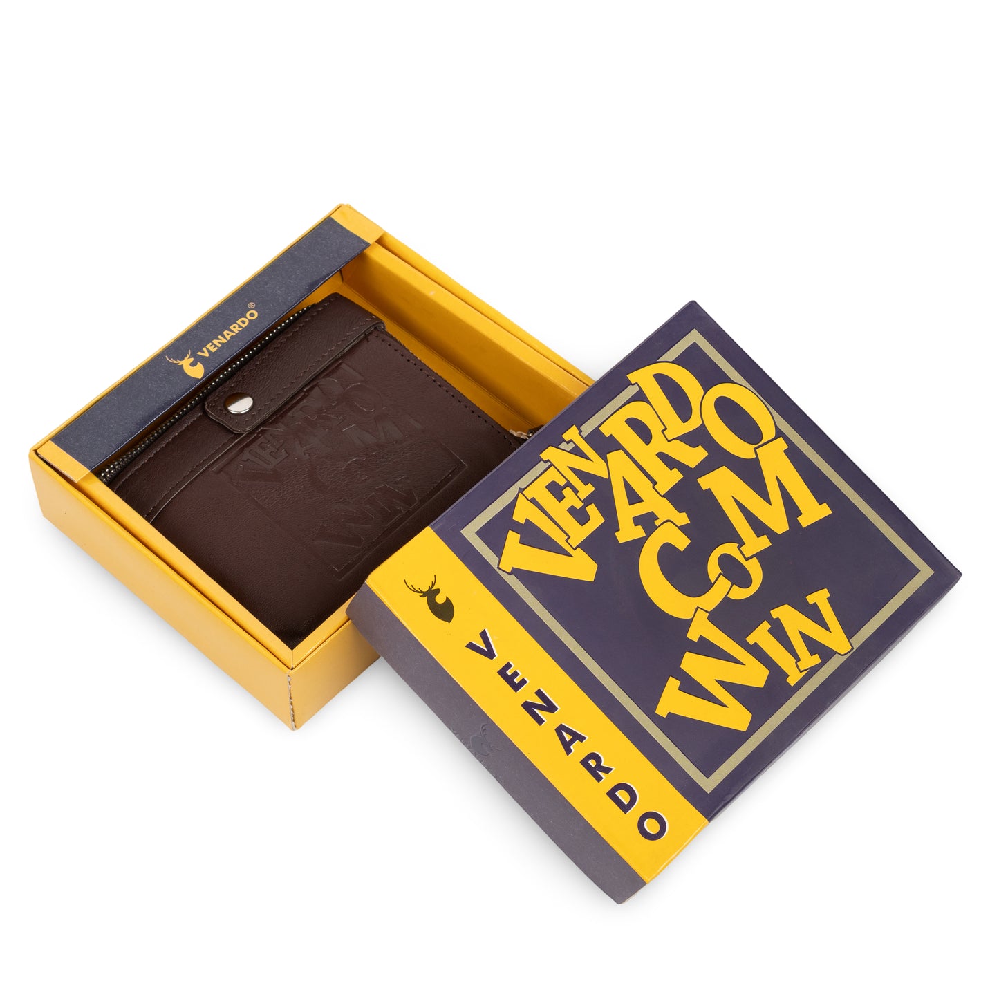 Fixoo Pattern Men's Leather Brown Wallet