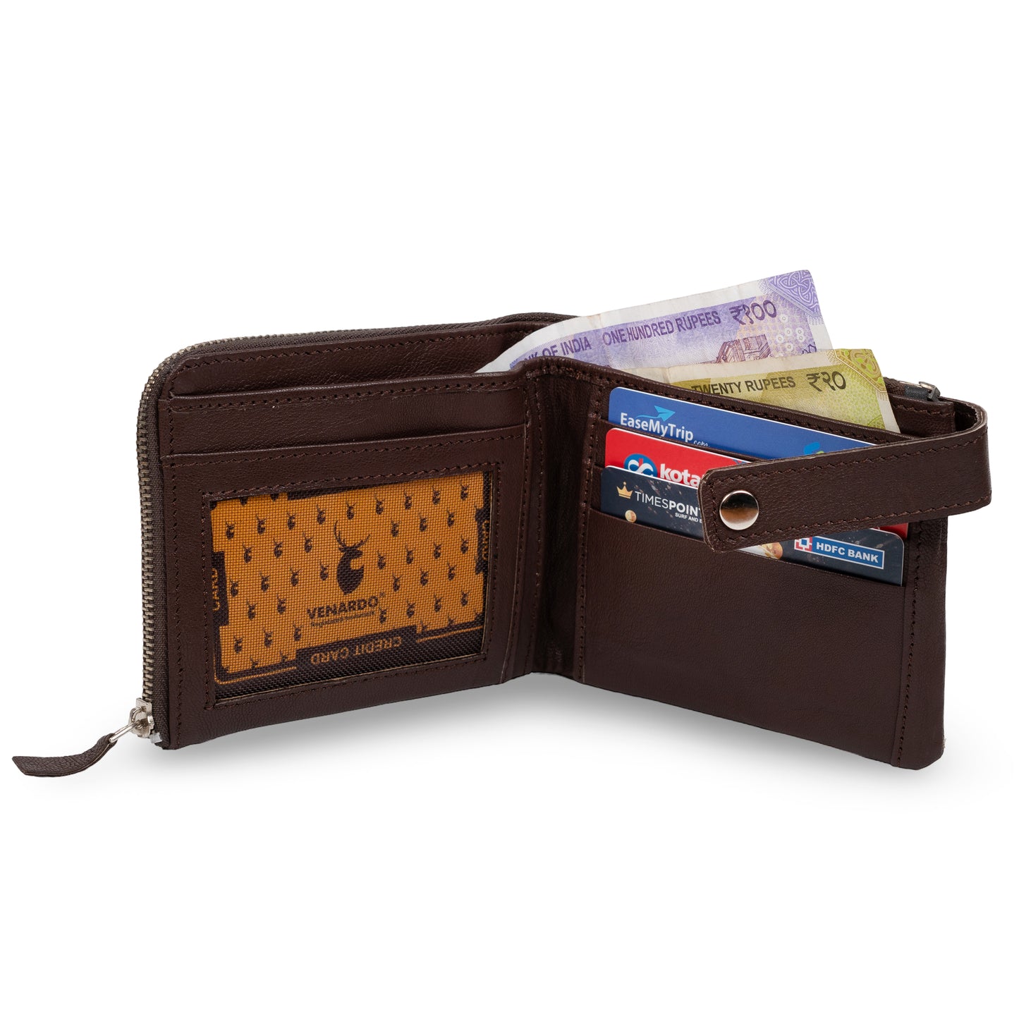 Fixoo Pattern Men's Leather Brown Wallet