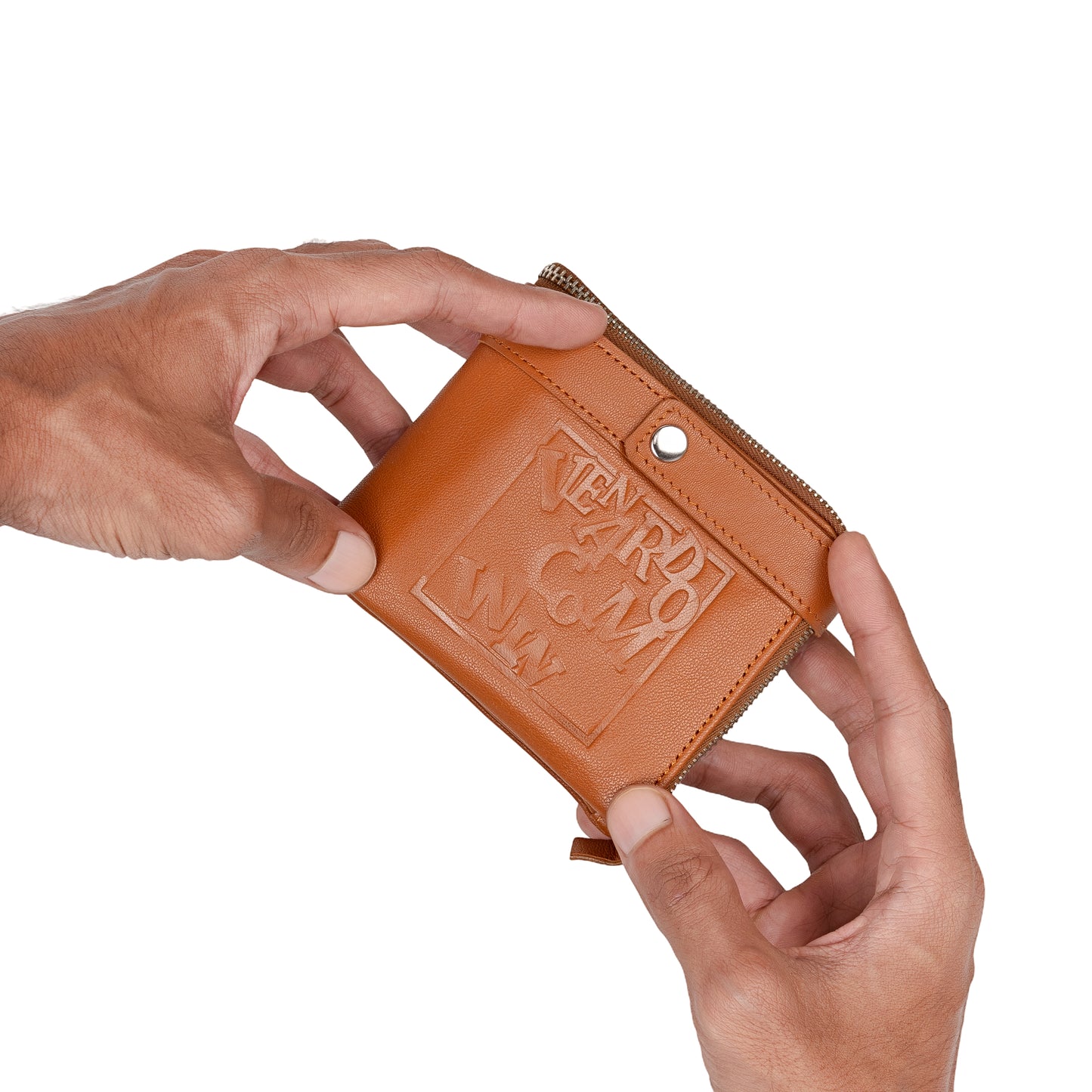 Fixoo Pattern Men's Leather Tan Wallet