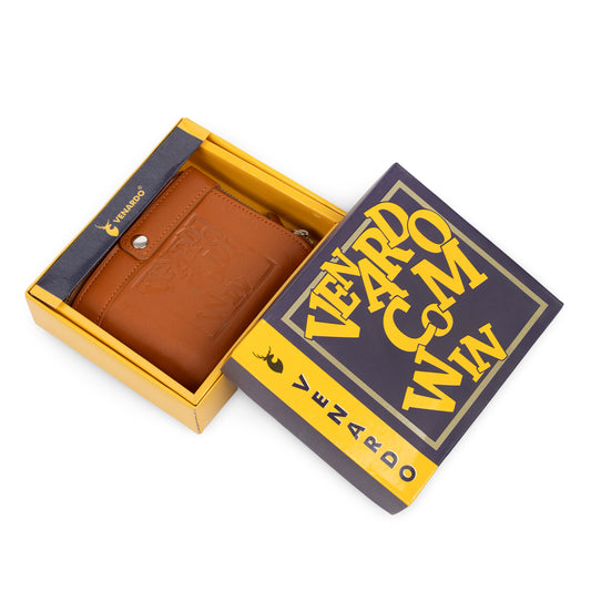 Fixoo Pattern Men's Leather Tan Wallet