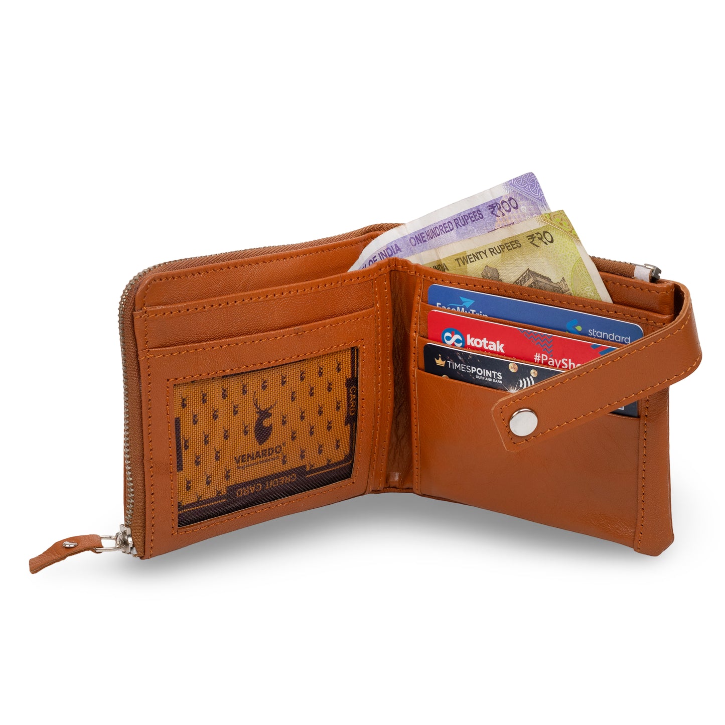 Fixoo Pattern Men's Leather Tan Wallet