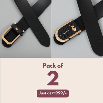 Pack of 2 - Hitops and ZurkiI  Black Leather-Belt