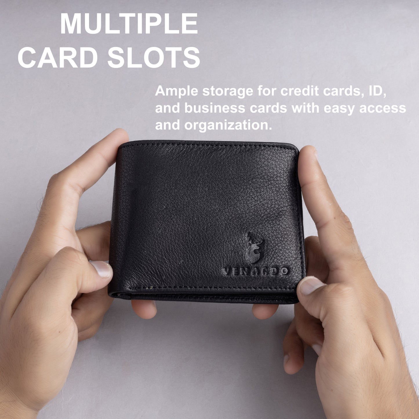 Phoenix  MEN'S BLACK LEATHER WALLET