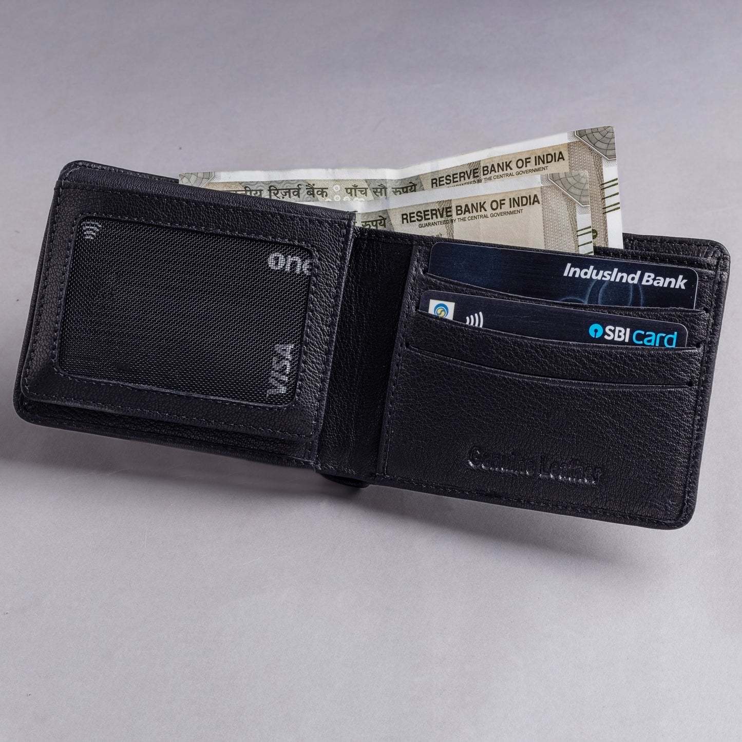 Phoenix  MEN'S BLACK LEATHER WALLET