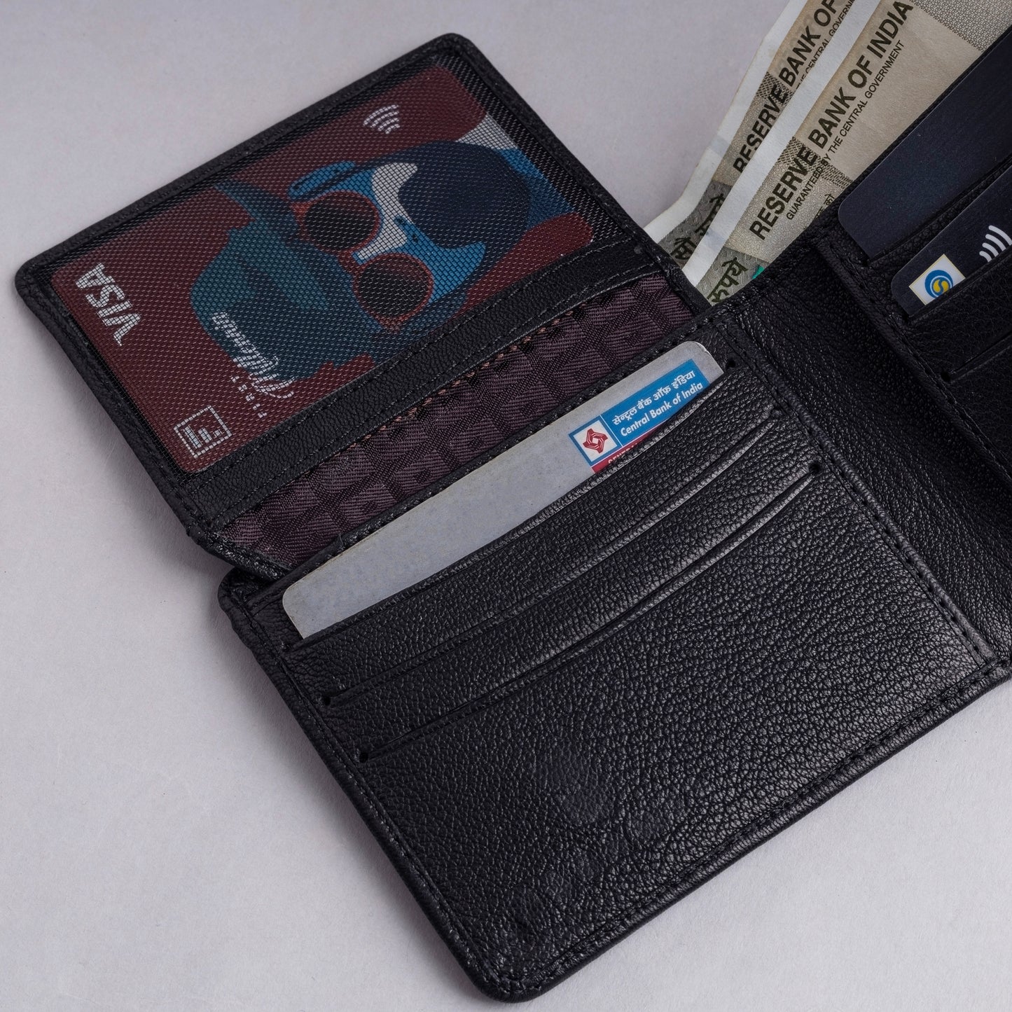 Phoenix  MEN'S BLACK LEATHER WALLET