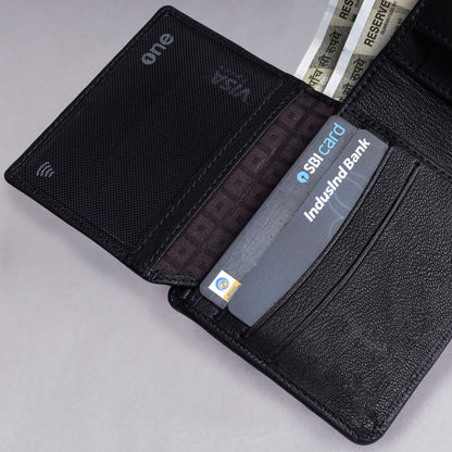 Neeson  MEN'S BLACK LEATHER WALLET