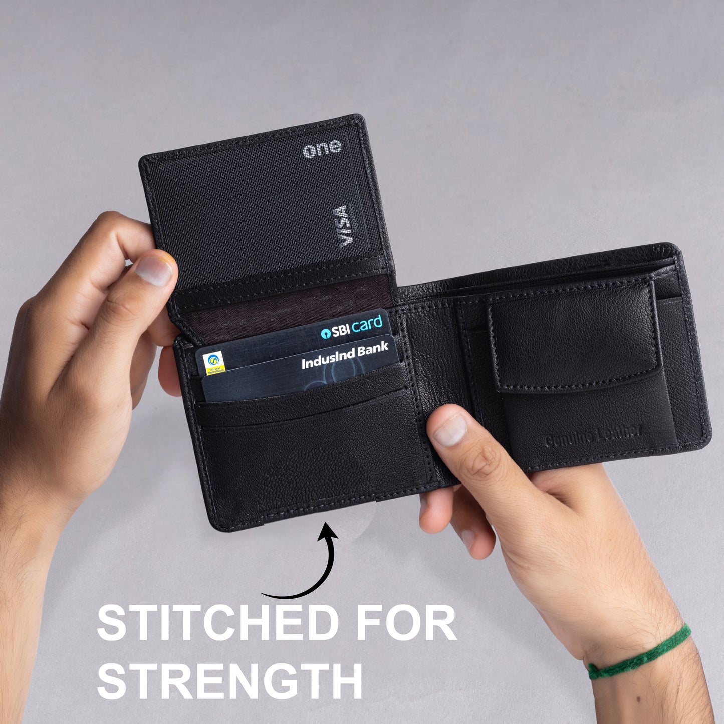 Neeson  MEN'S BLACK LEATHER WALLET