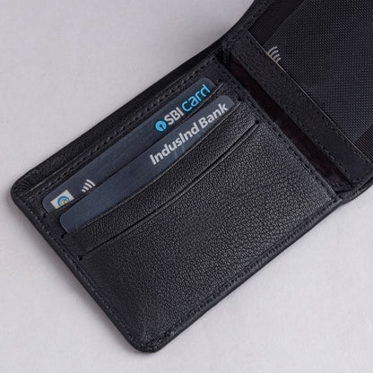 Michael MEN'S BLACK LEATHER WALLET