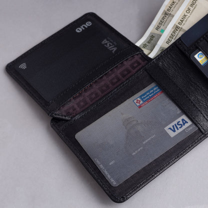 Depp MEN'S BLACK LEATHER WALLET