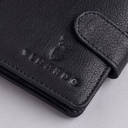 Depp MEN'S BLACK LEATHER WALLET