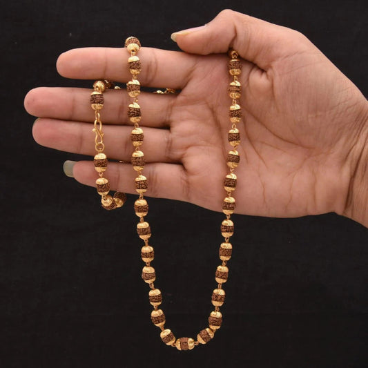 High-quality Gold Plated Rudraksha Mala For Men