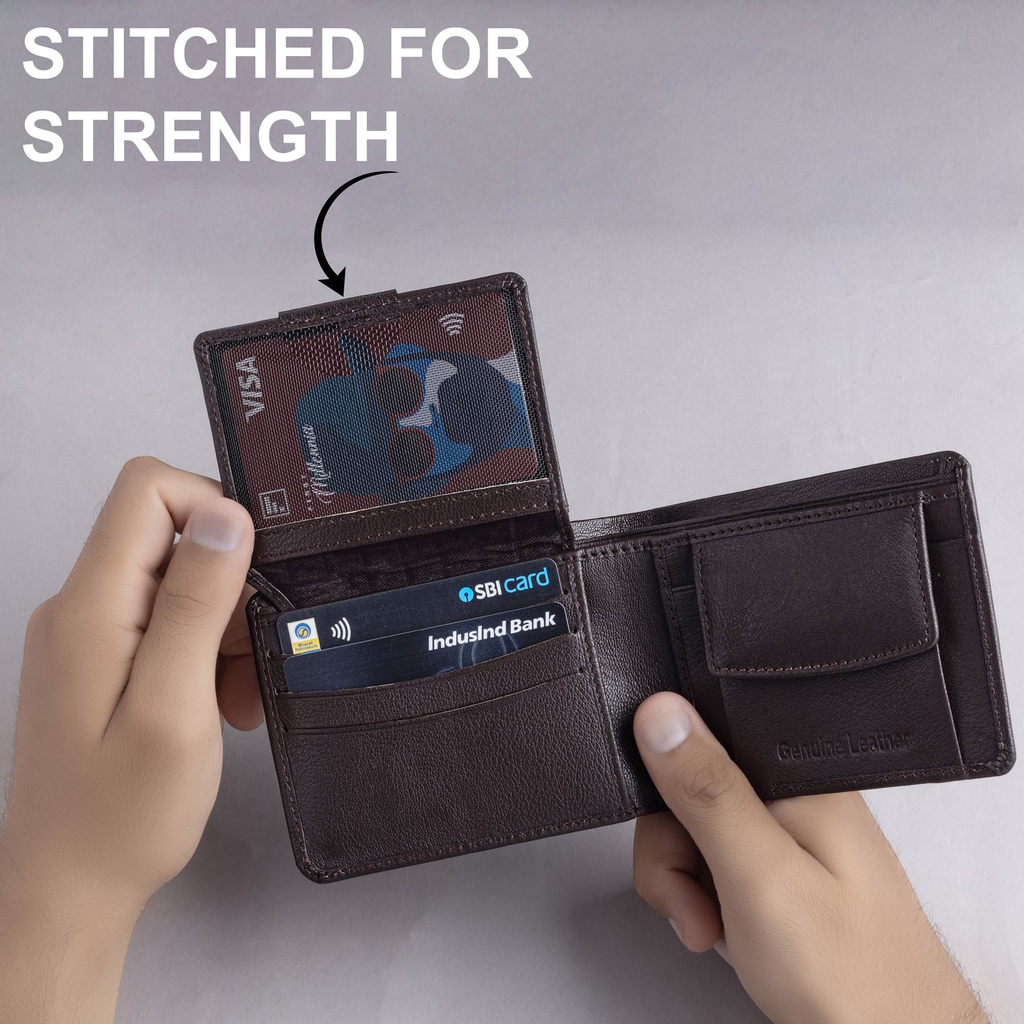 Hugh MEN'S BROWN LEATHER WALLET