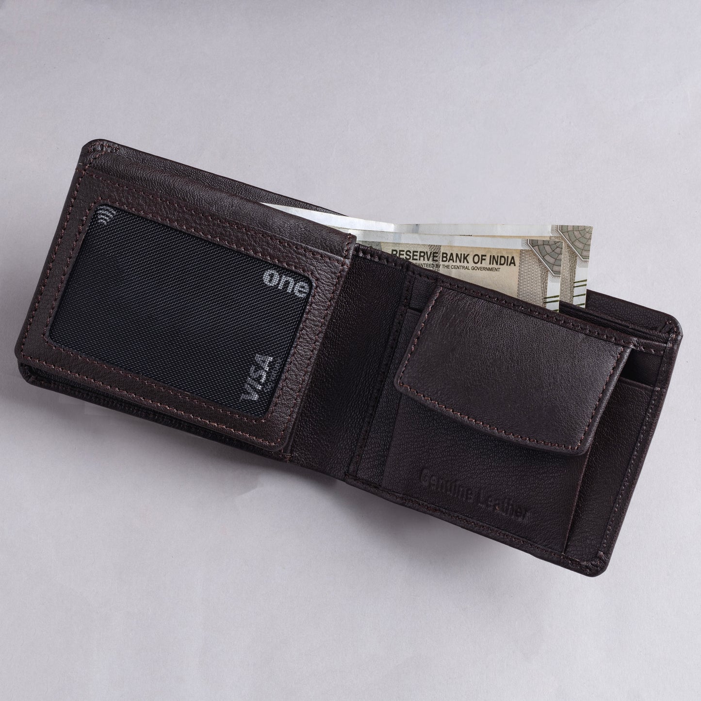 Hugh MEN'S BROWN LEATHER WALLET