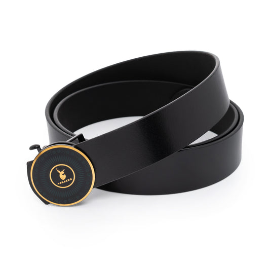 Chris Black Leather Autolock No Hole Belt