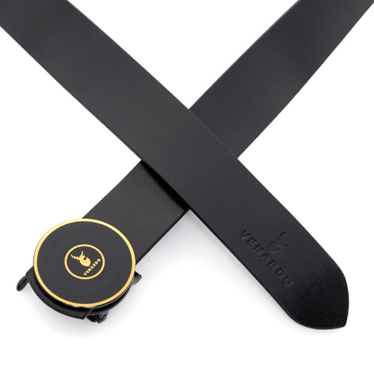 Chris Black Leather Autolock No Hole Belt