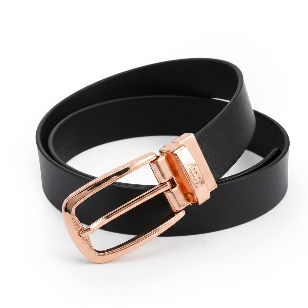 Auro Black Genuine Leather Belt