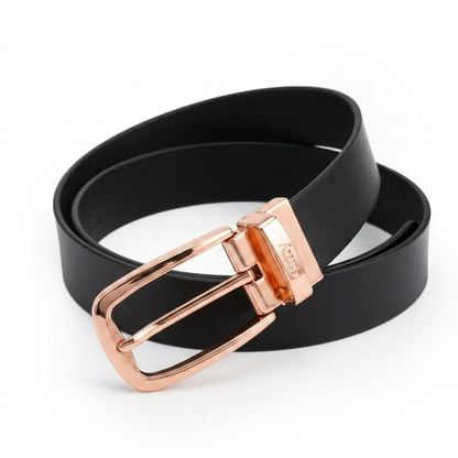 Auro Black Genuine Leather Belt