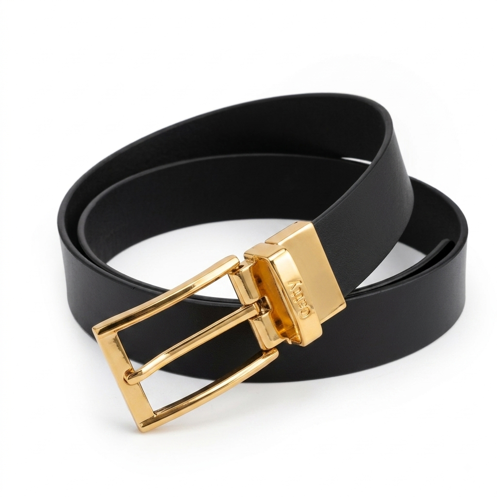 Zaro Black Genuine Leather Belt