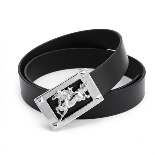 Siverline Black Genuine Leather Belt