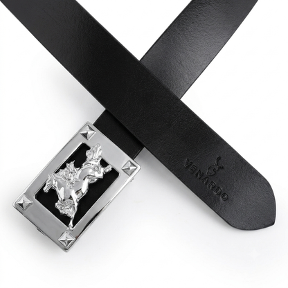 Siverline Black Genuine Leather Belt