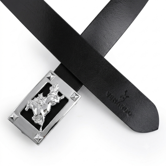 Siverline Black Genuine Leather Belt